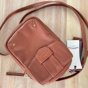 American Leather co. Brown Crossbody Bag with gold hardware